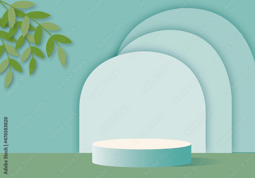 Blue product background stand or podium pedestal on empty display with pastel backdrops, Concept for product presentation, mock up, show cosmetic. space for the text. paper art design style. Blue product background stand or podium pedestal on empty display with pastel backdrops, Concept for product presentation, mock up, show cosmetic. space for the text. paper art design style.