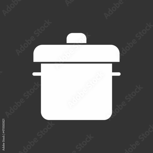 Cooking Pot Glyph Inverted Vector Icon Design