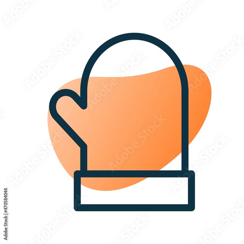Oven Glove Line Bubble Gradient Vector Icon Design