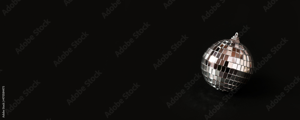 Obraz premium Disco ball celebration concept on black background