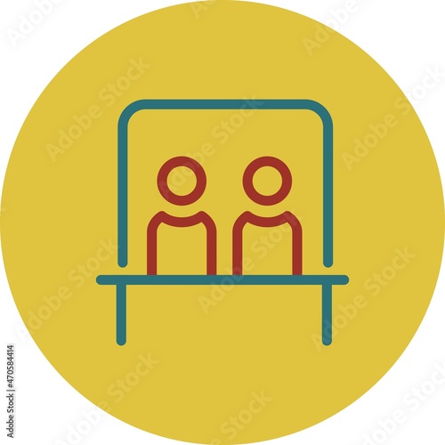 Ticket Office Line Two Color Vector Icon Design