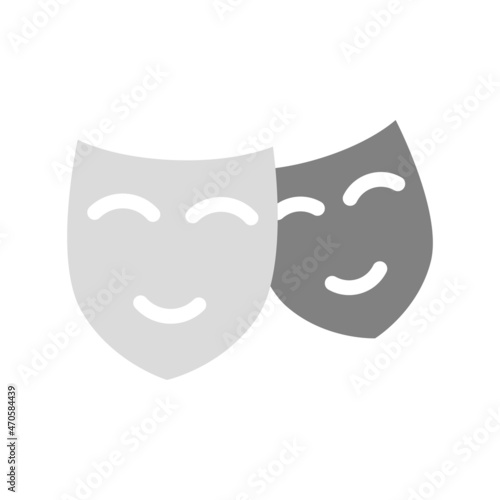  Theatre MaskFlat Grey Scale Vector Icon Design