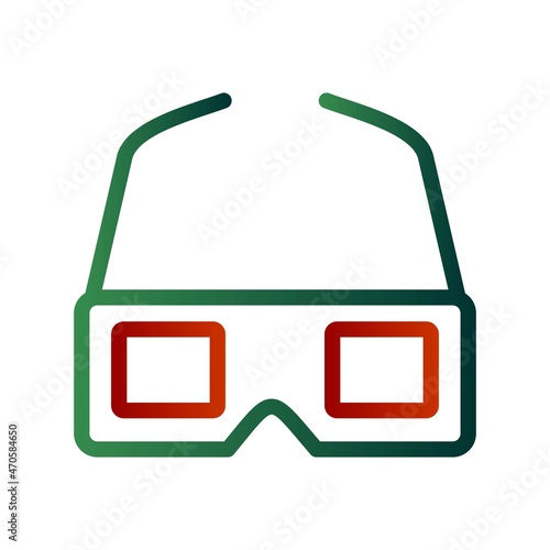 3D Glasses Line Gradient Vector Icon Design