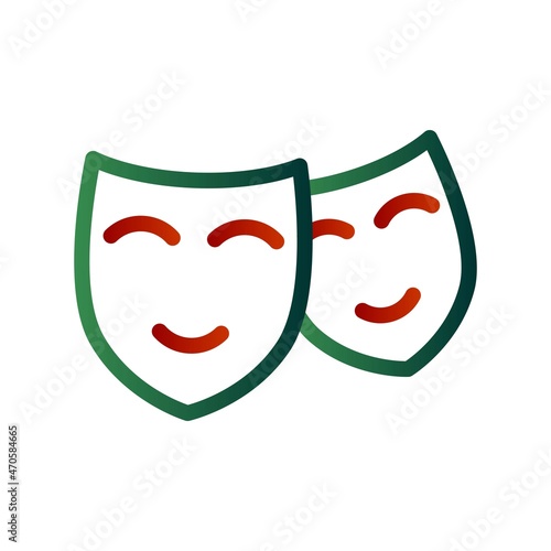 Theatre Mask Line Gradient Vector Icon Design