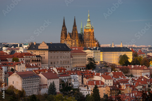 Prague Castle and Saint Vitus Cathedral, Czech Republic. Panoramic view