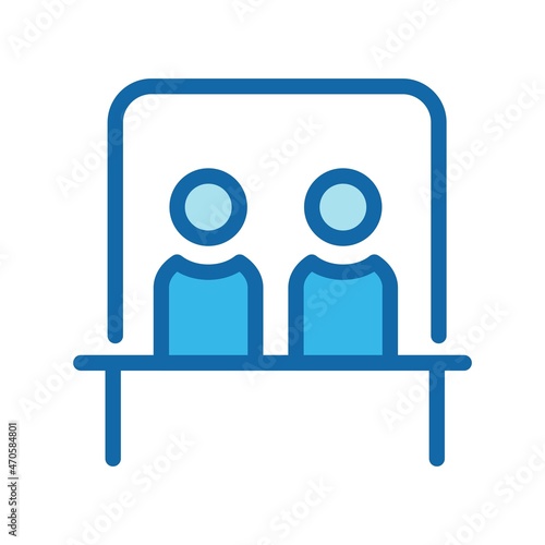 Ticket Office Line Filled Blue Vector Icon Design