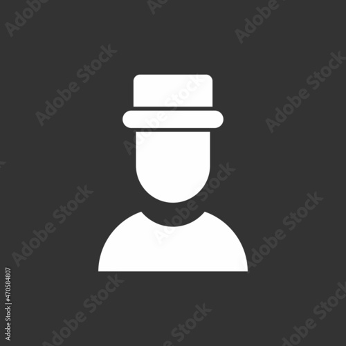 Actor Glyph Inverted Vector Icon Design