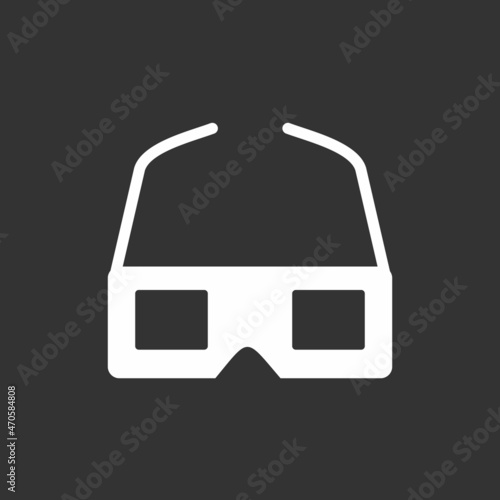  3D Glasses Glyph Inverted Vector Icon Design