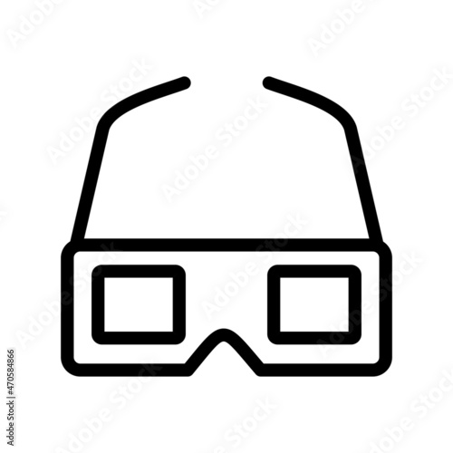 3D Glasses Line Vector Icon Design