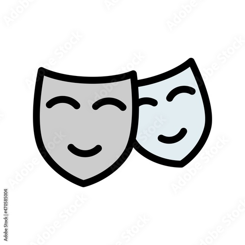 Theatre Mask Line Filled Vector Icon Design