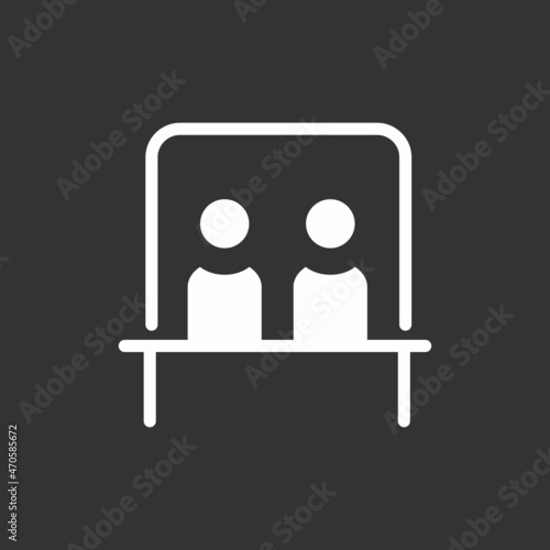 Ticket Office Glyph Inverted Vector Icon Design