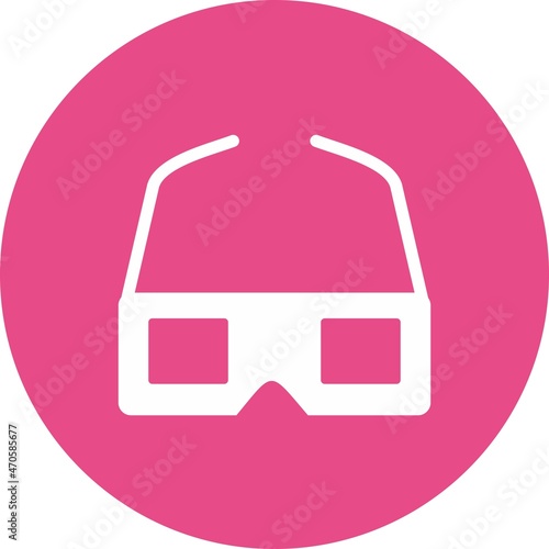  3D Glasses Glyph Circle Vector Icon Design