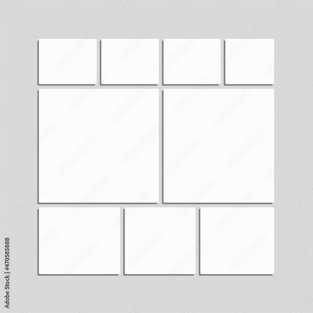 Template collage of nine frames, images, photo Template collage of nine frames, images, photo