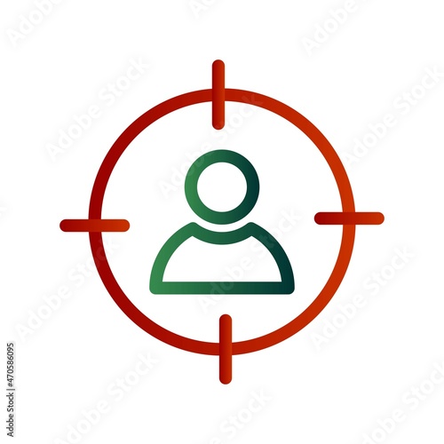 Target Line Gradient Vector Icon Design
