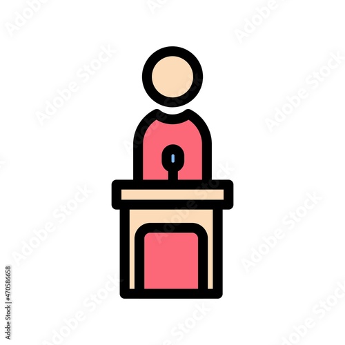 Public Speaking Line Filled Vector Icon Design