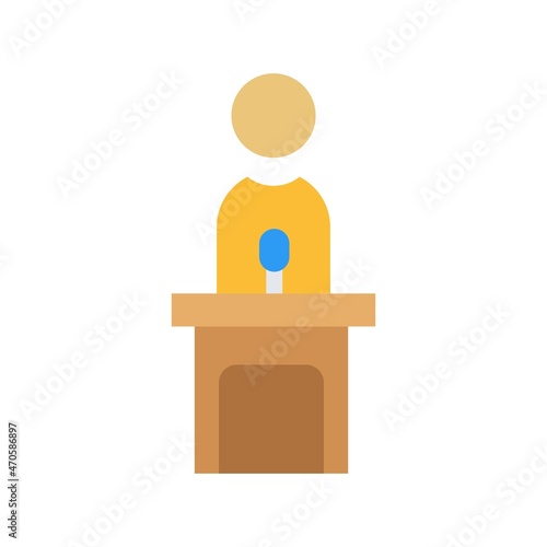  Public Speaking Flat Vector Icon Design