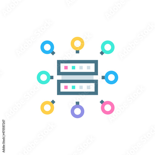 Computing Cluster icon in vector. Logotype