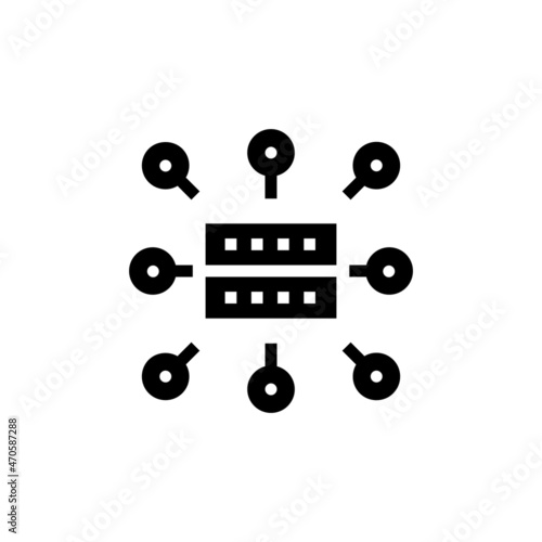 Computing Cluster icon in vector. Logotype