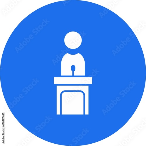 Public Speaking Glyph Circle Vector Icon Design