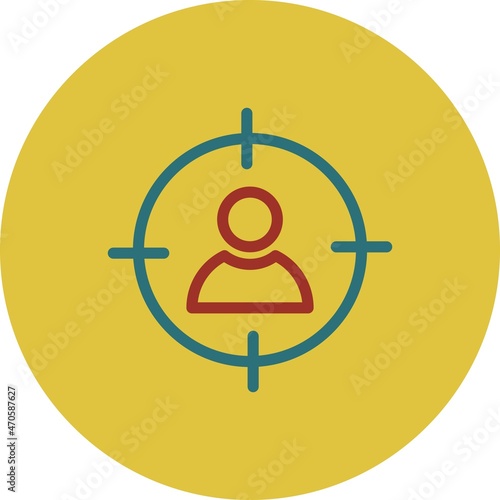 Target Line Two Color Vector Icon Design