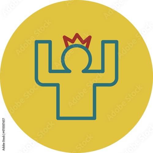  Self Confident Line Two Color Vector Icon Design