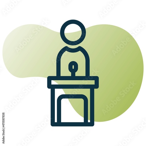 Public Speaking Line Bubble Gradient Vector Icon Design