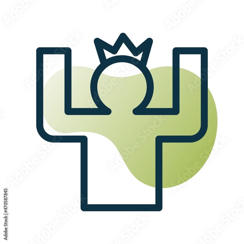 Self Confident Line Bubble Gradient Vector Icon Design