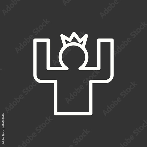Self Confident Line Inverted Vector Icon Design