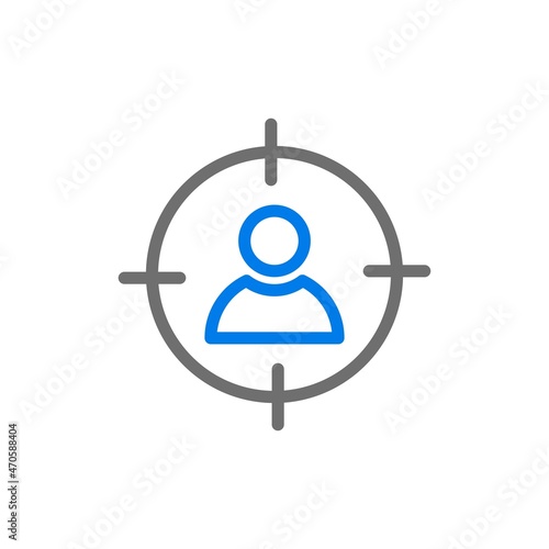 Target Line Blue Vector Icon Design