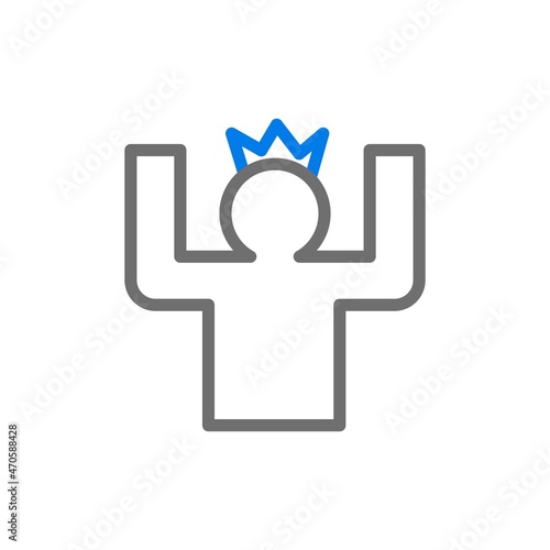 Self Confident Line Blue Vector Icon Design