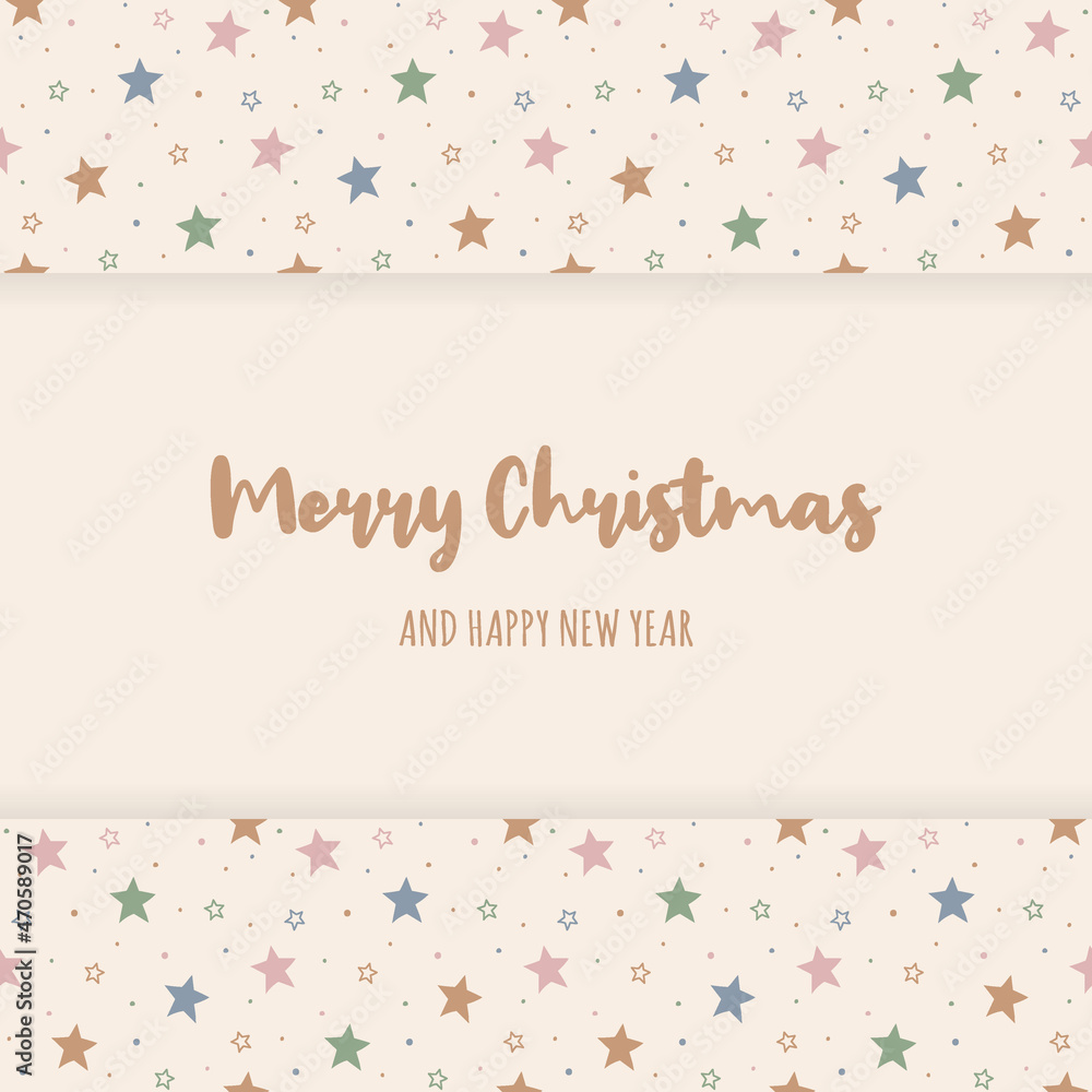 Christmas card with stars and wishes. Vector