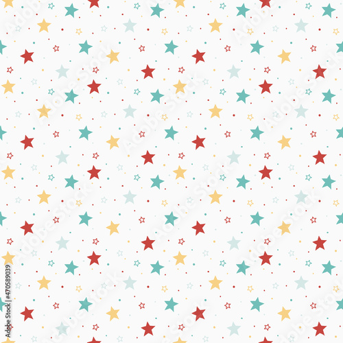Christmas pattern with stars. Vector