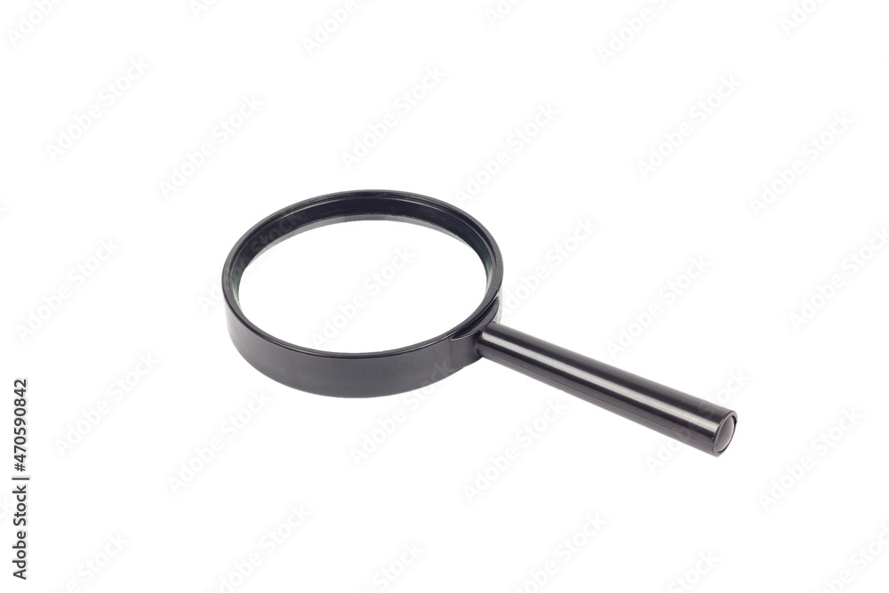 magnifier on white background, isolate, search or investigation concept magnifier on white background, isolate, search or investigation concept