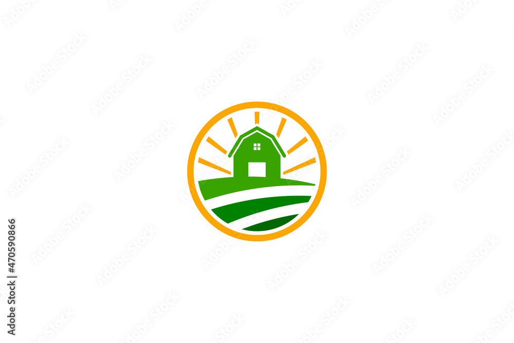 Farm logo template, agriculture design vector illustration