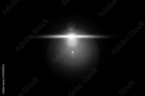 White optical glowing lens flare effects