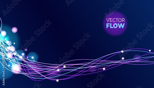 Futuristic data stream vector background. Data vortex stream technology.