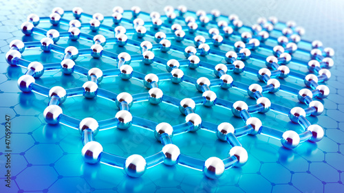 Graphene grid structure concept illustration