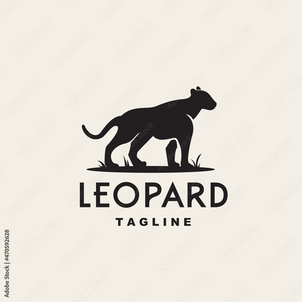 vector black panther, leopar shilhouette minimalist simple logo Perfect for any brand and company 
