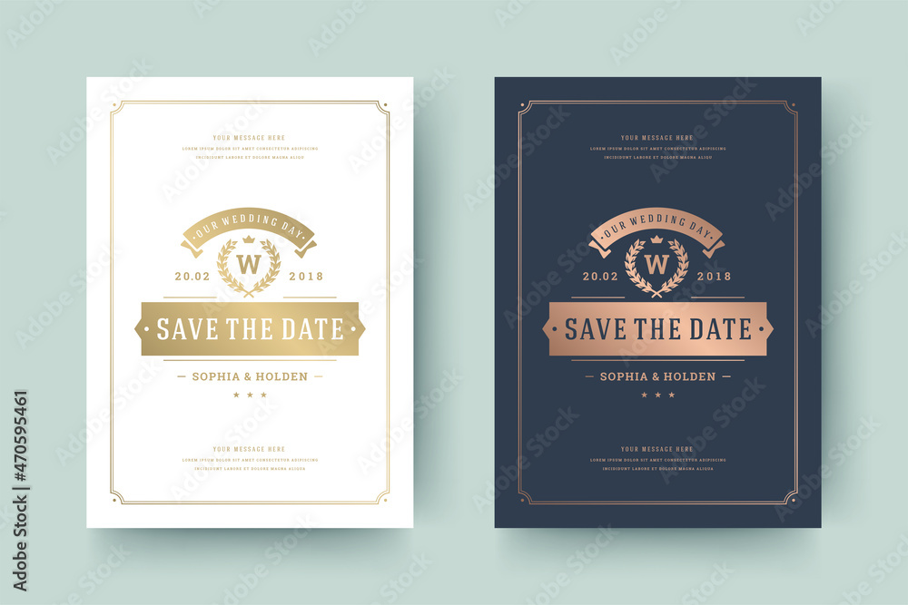 Wedding invitation save the date card templates