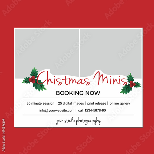 Christmas Mini Session Template, Holiday Marketing Board