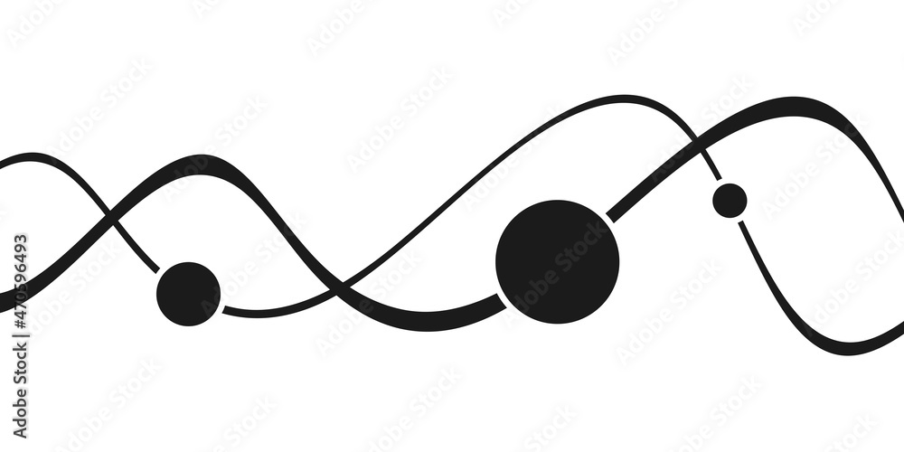 Abstract illustration with waves and circles. Technology concept. Abstract illustration with waves and circles. Technology concept.