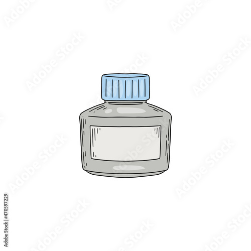 Bottle for essential oil and fragrance essence, vector illustration isolated.