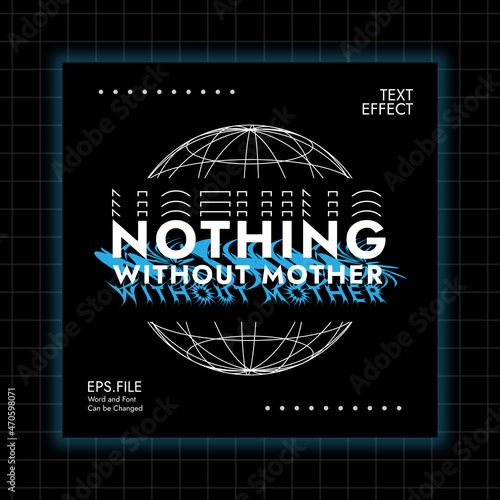 Editable text effect - Nothing Without Mother Quote t shirts design Vector