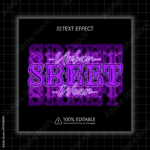Urban Street Wear editable text effect on Street style Vector
