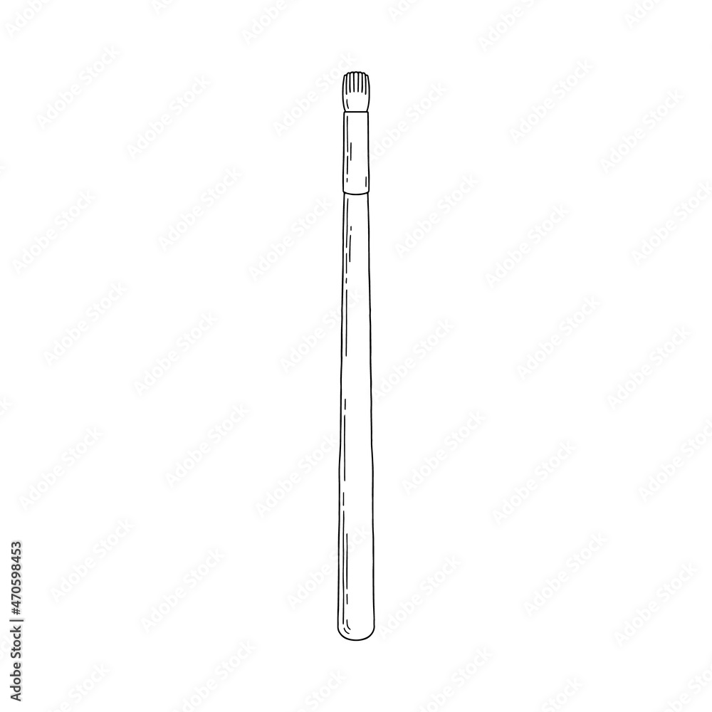 Artist painting paintbrush on handle, sketch style vector illustration isolated. Artist painting paintbrush on handle, sketch style vector illustration isolated.