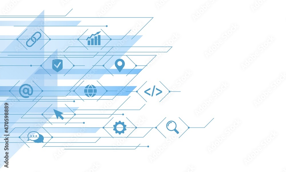 Information technology connect, abstract lines and dots background. Icon connection digital big data concept. Vector illustration