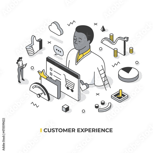 Customer Experience Isometric Illustration