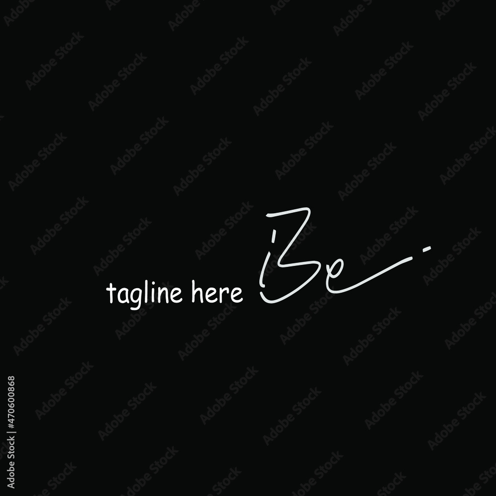 Simple Initial be handwriting logo vector Simple Initial be handwriting logo vector