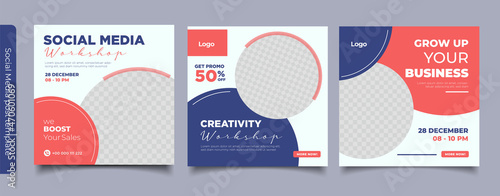 Business workshop concept social media post template