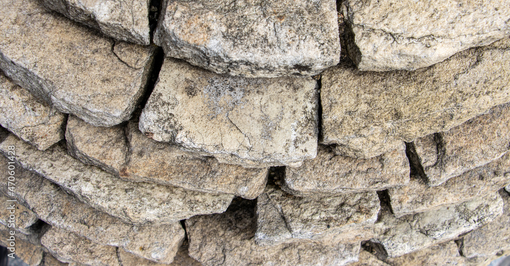 Fototapeta premium Detail of a stepped stone circle wall.